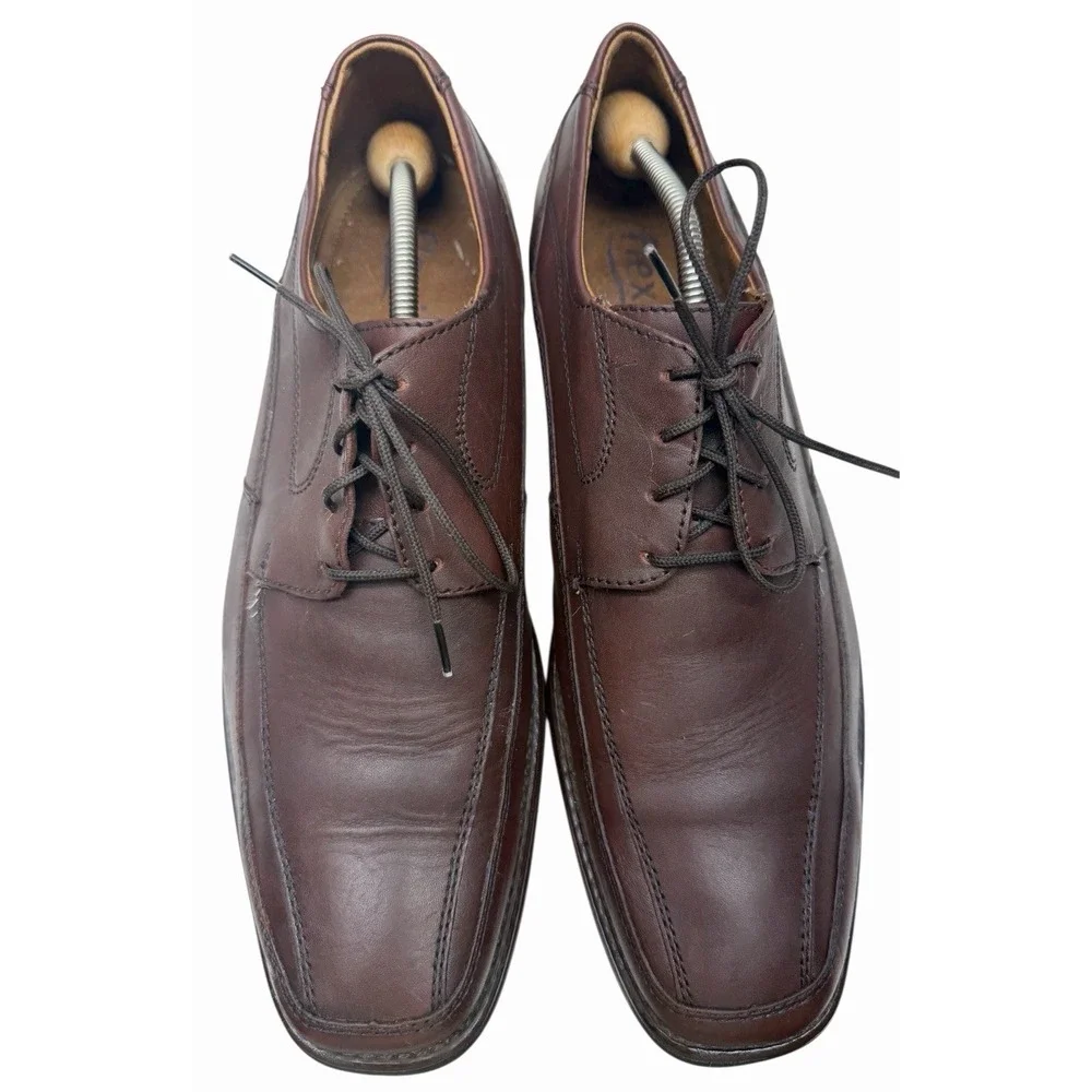 Flexi Mens Brown Leather Comfort Loafers Lace Up Size 13‎  78301